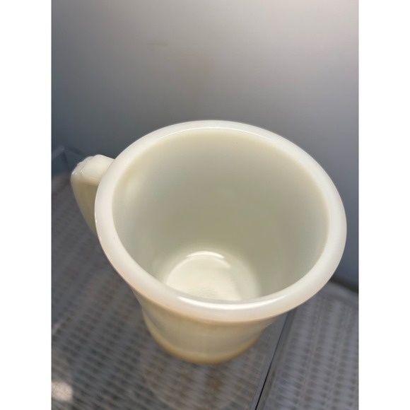 2 Vintage Fire King Ivory Off White Coffee Mug Cup D-Handle Oven Ware - Picture 11 of 12